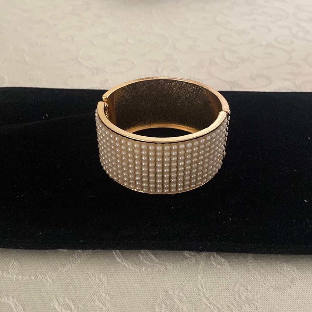 Lord & Taylor jewelry, Pearl Gold Cuff Bracelet